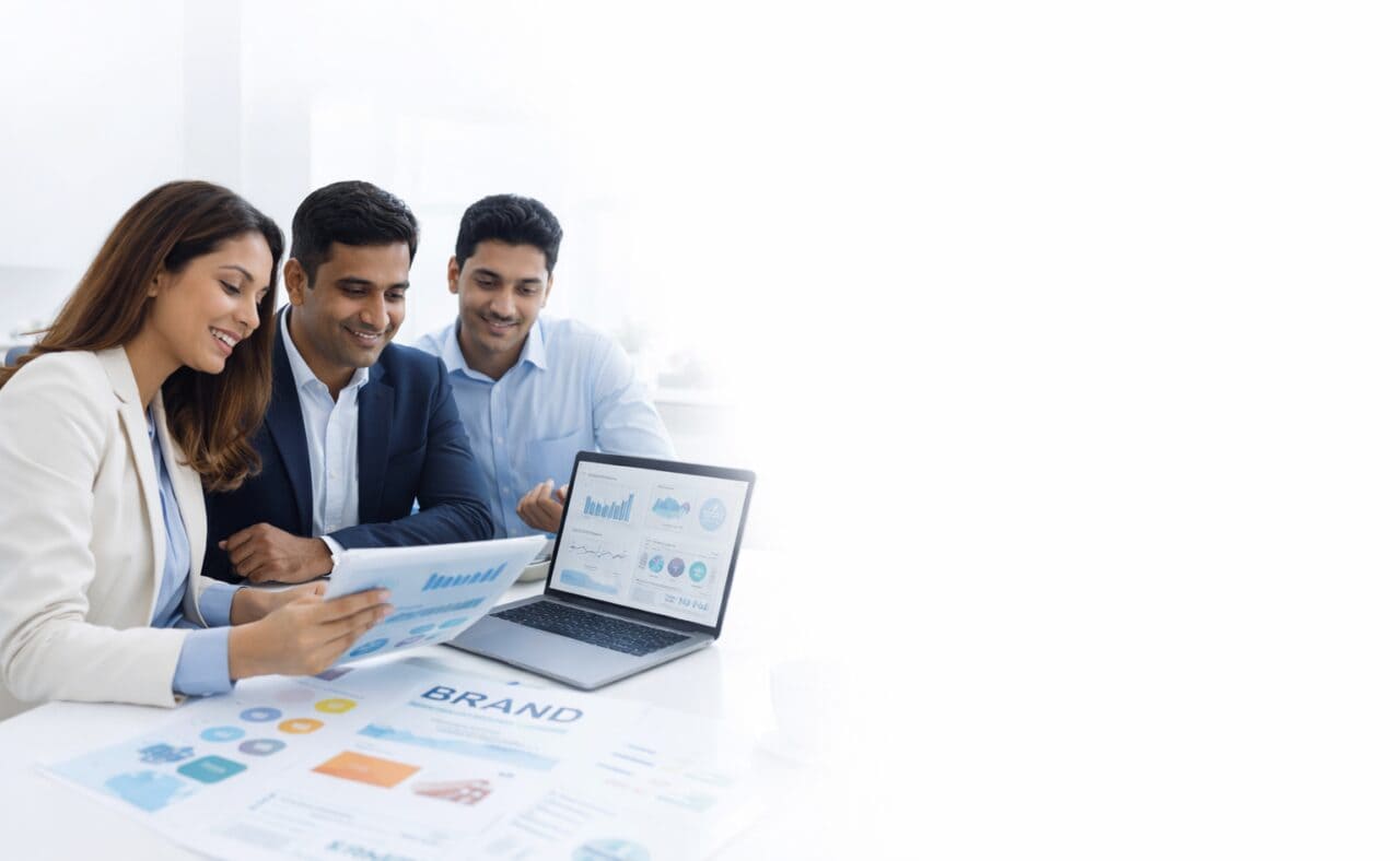 Hospital branding consultants working with healthcare team to develop hospital brand identity and marketing strategy