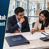 Hospital promoter and finance adviser reviewing a 12-month working capital plan for a new hospital.
